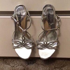 Silver strappy sandals